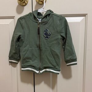 Kids Green Hoodie with Dinosaur Patch